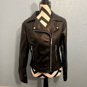 MICHAEL Michael Kors Black Leather Moto Jacket